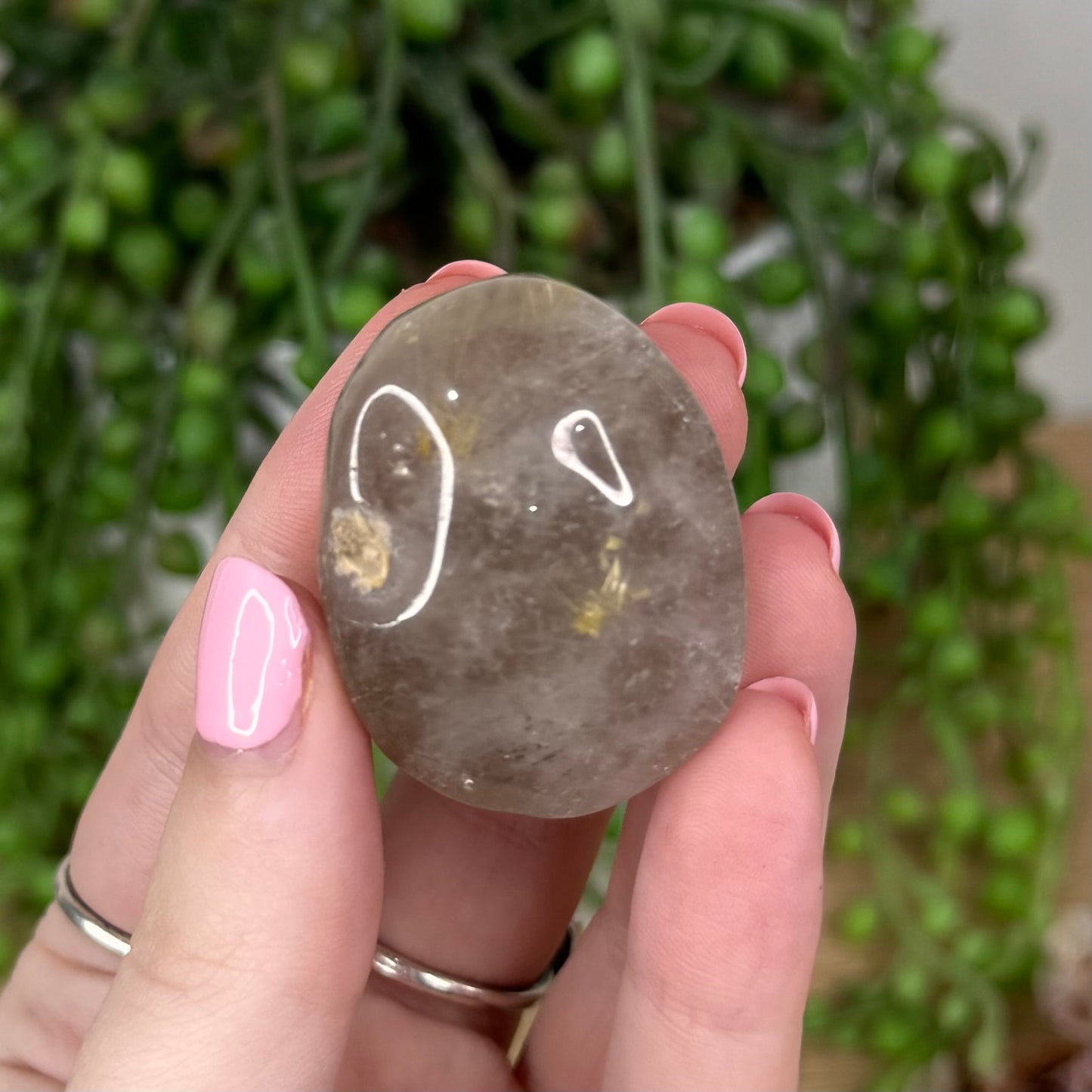 Smokey Rutile Palm Stone (U28)