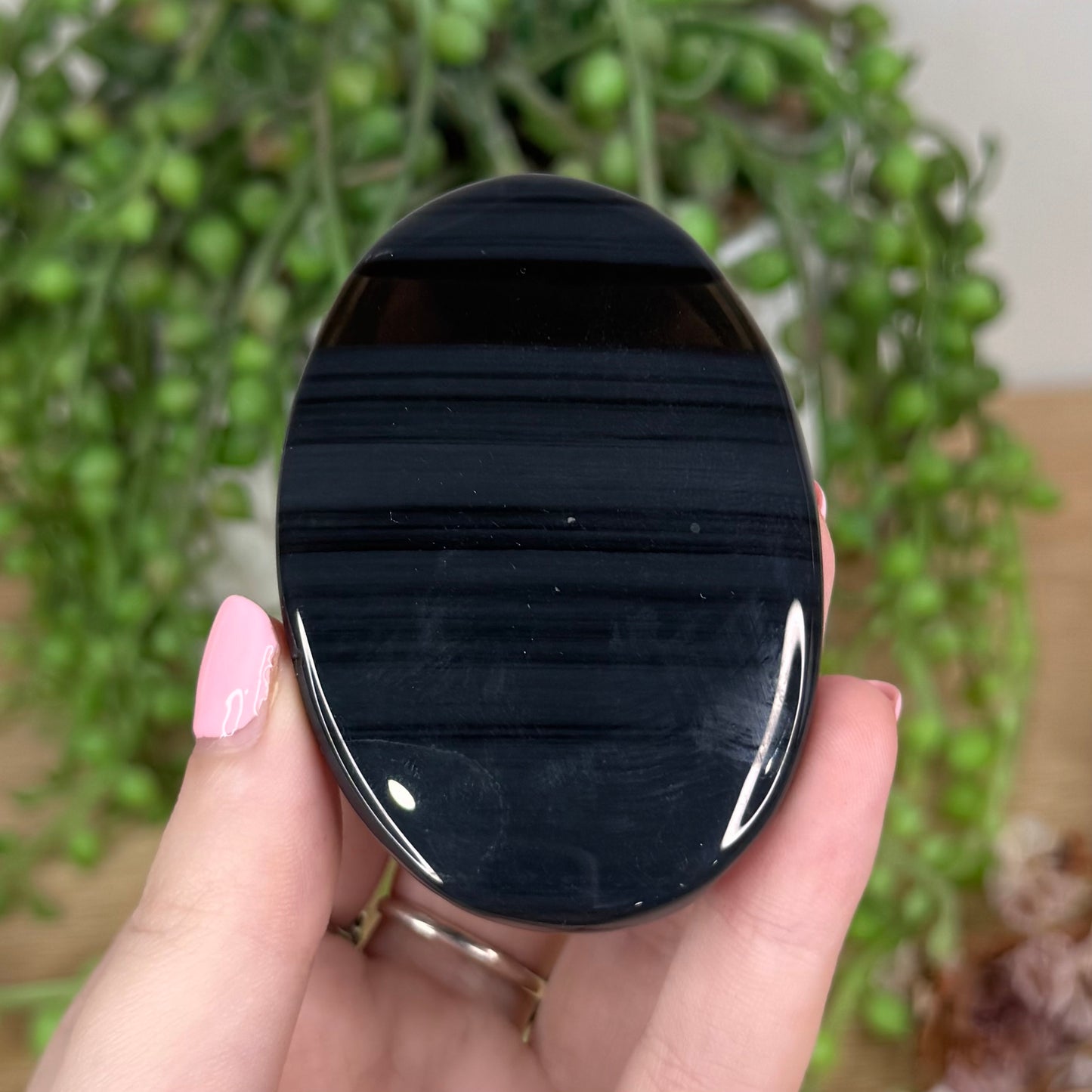 Ice Obsidian Palm Stone (T807)