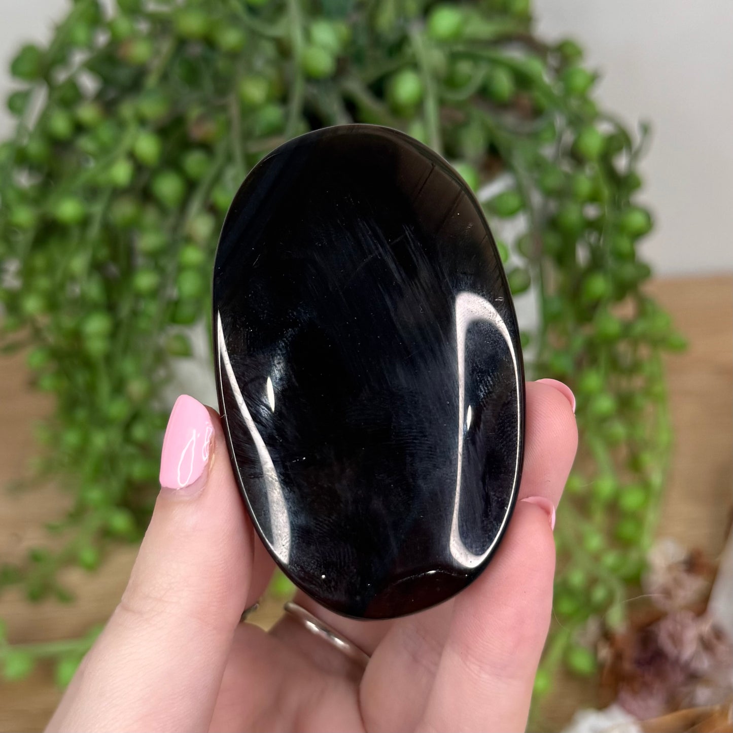 Ice Obsidian Palm Stone (T806)