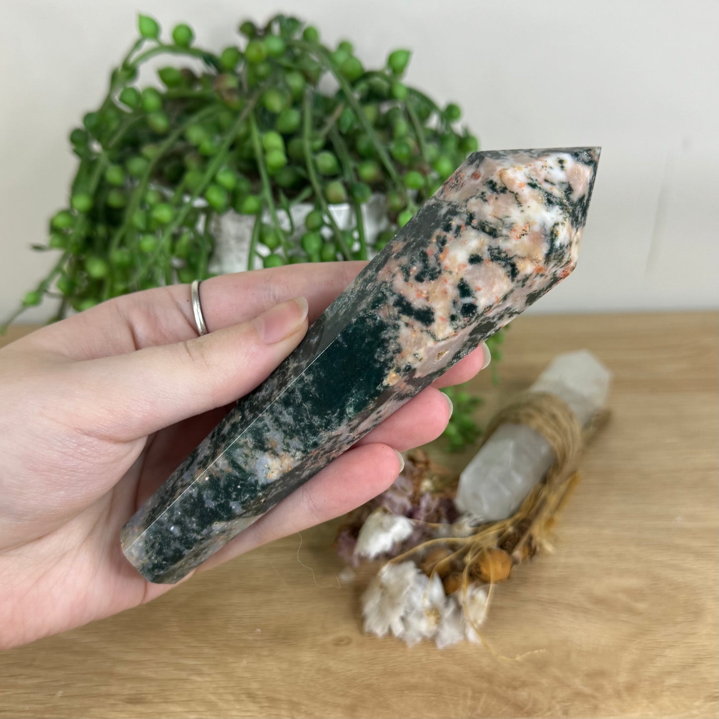 Red Moss Agate Wand (P701)