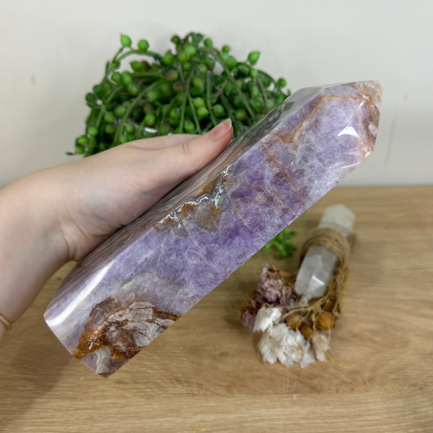 Amethyst / Mexican Crazy Lace Agate Tower (P681)