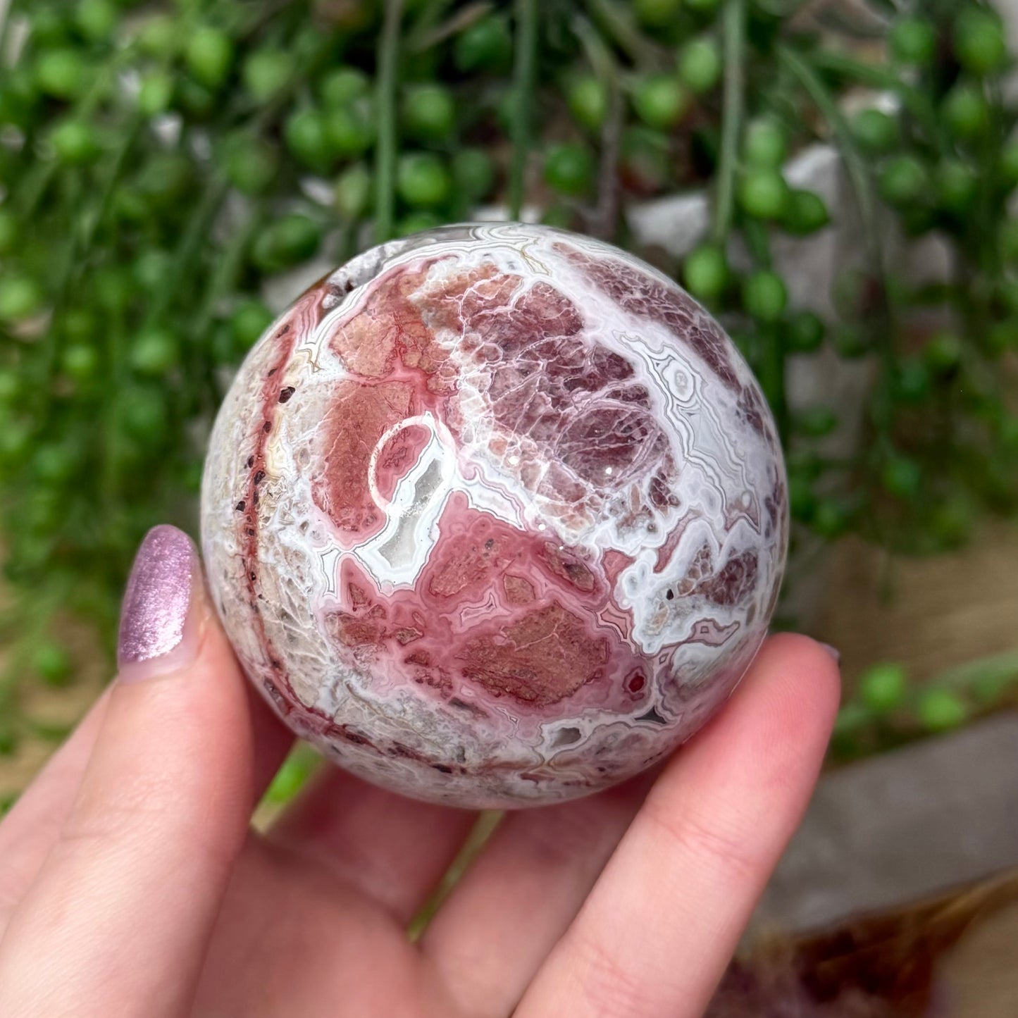 Mexican Crazy Lace Agate Sphere (Z948)