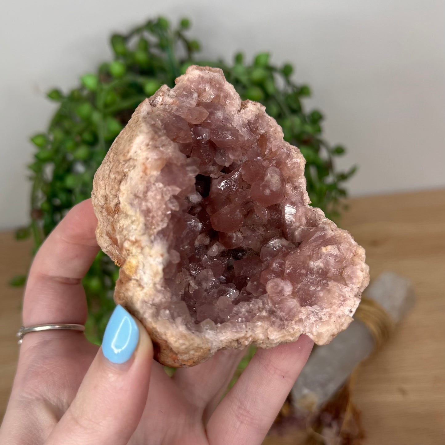 Argentina Pink Amethyst Geode On Stand 1