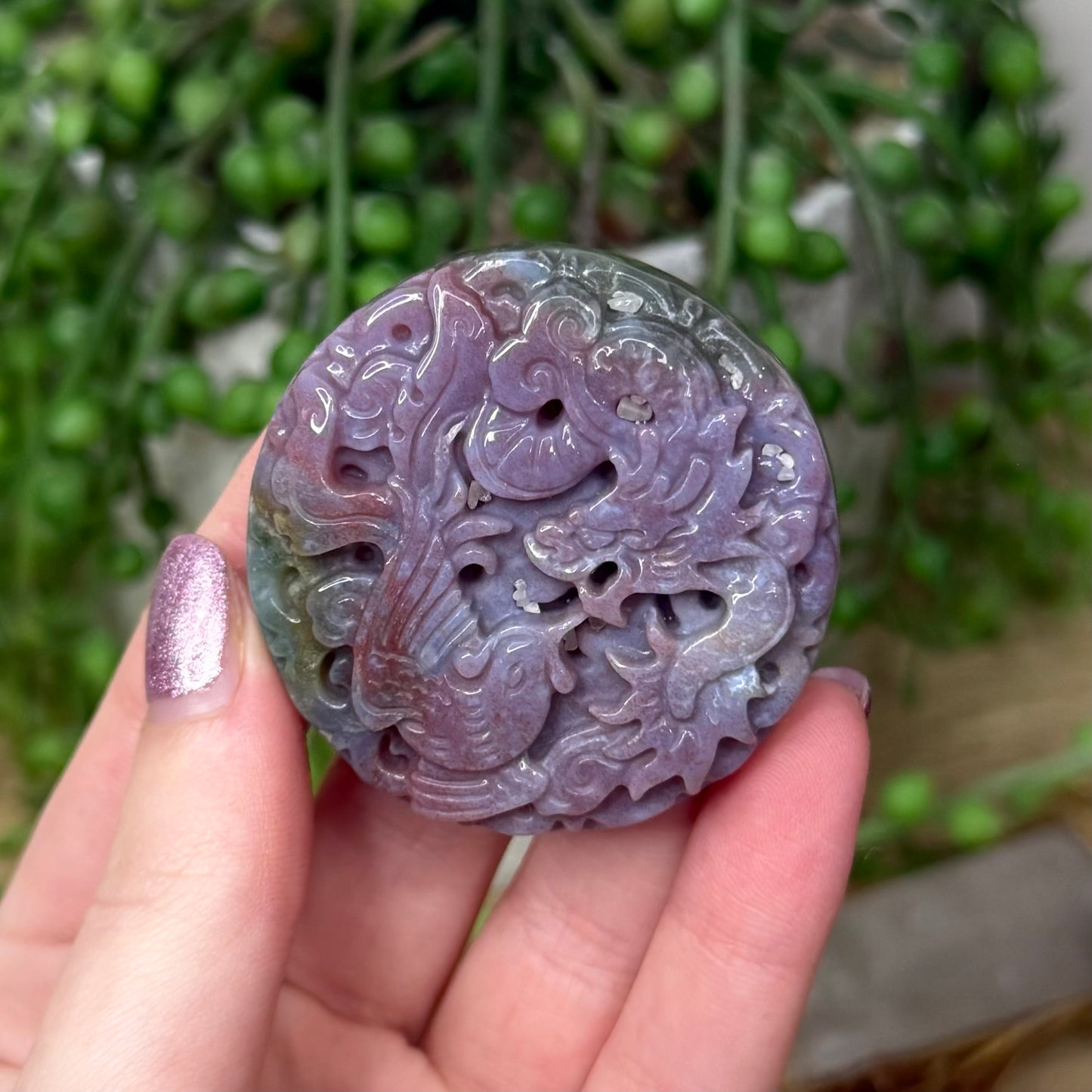 Ocean Jasper Carving Disc (Z914)