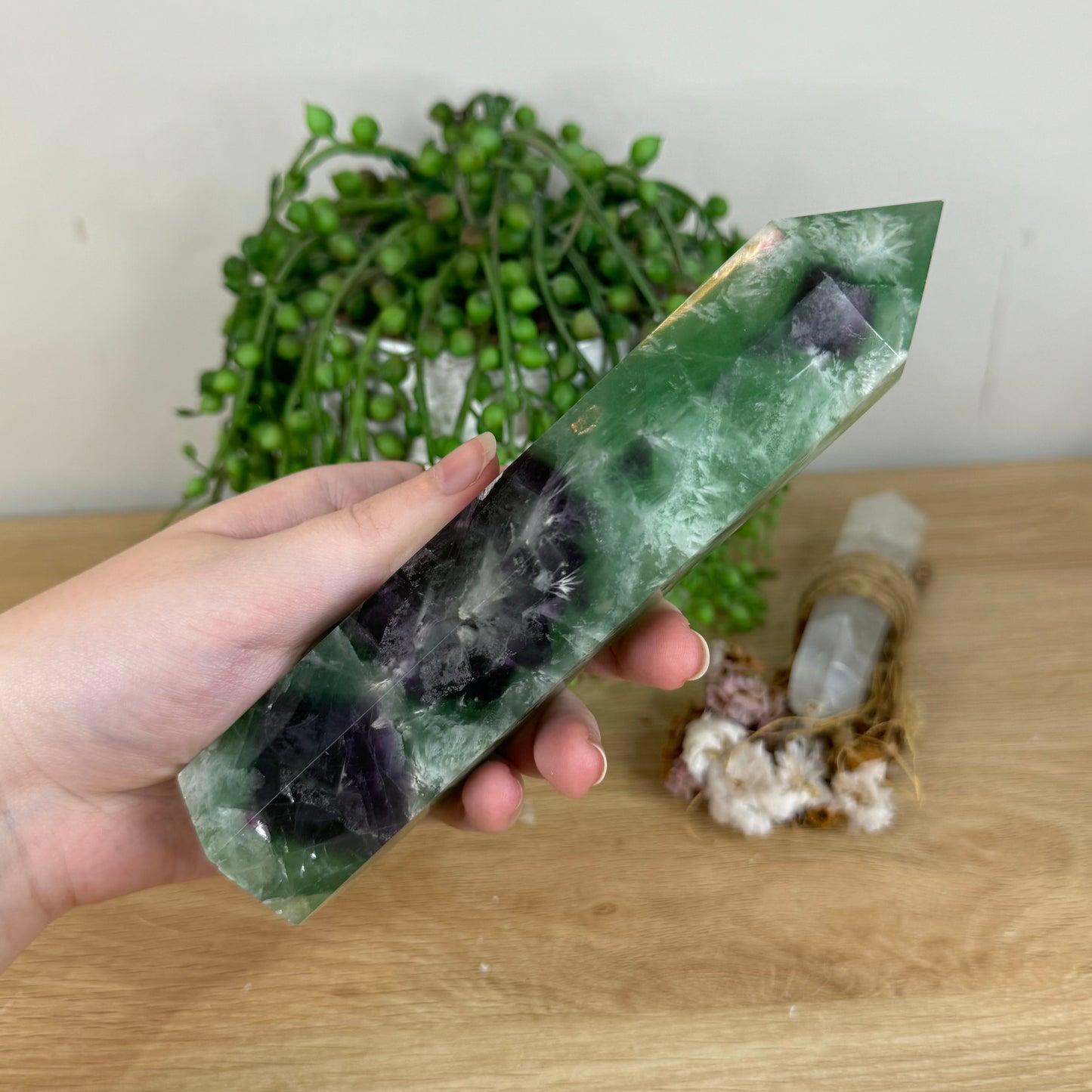 Rainbow Feather Fluorite Tower (P757)