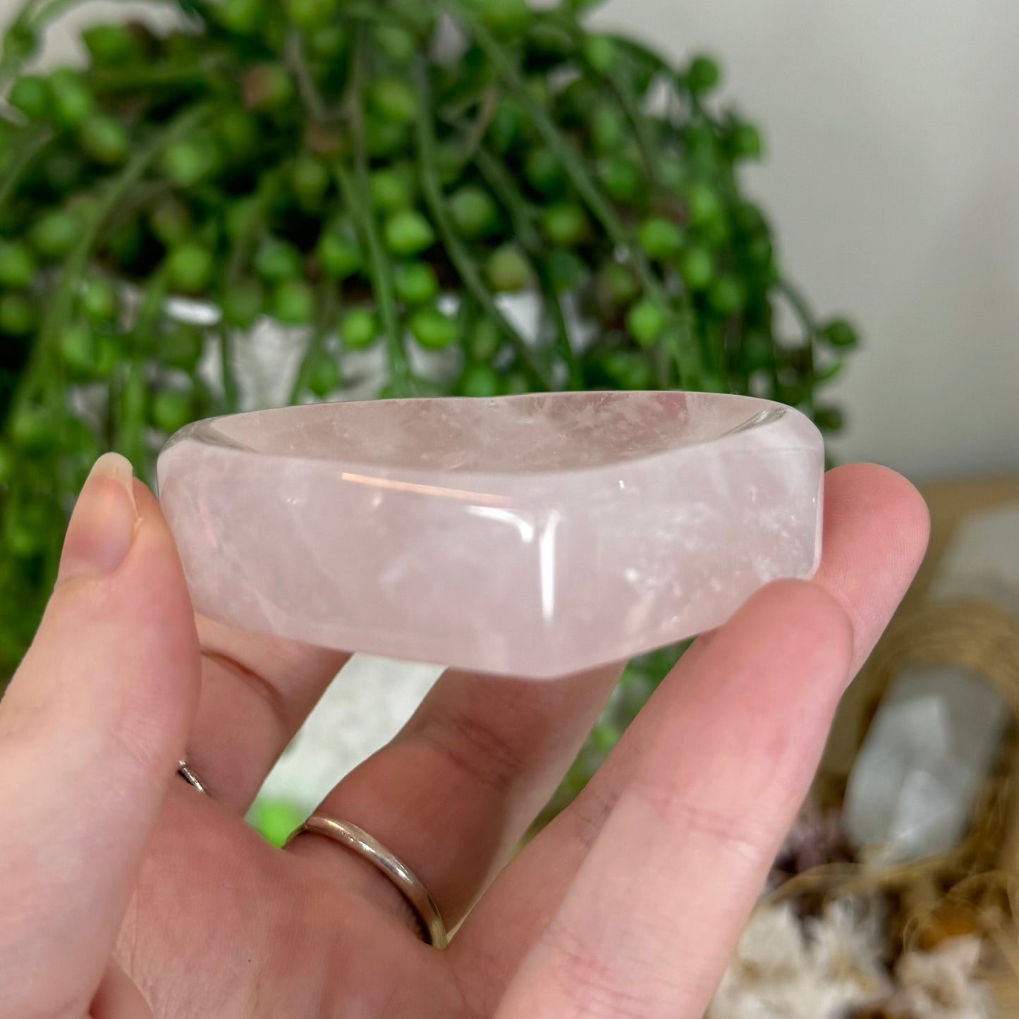 Rose Quartz Heart Bowl (P723)