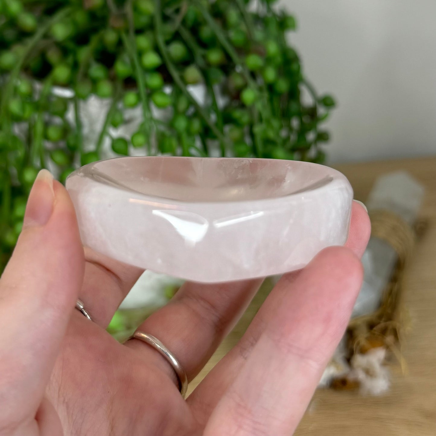 Rose Quartz Heart Bowl (P726) (P724)