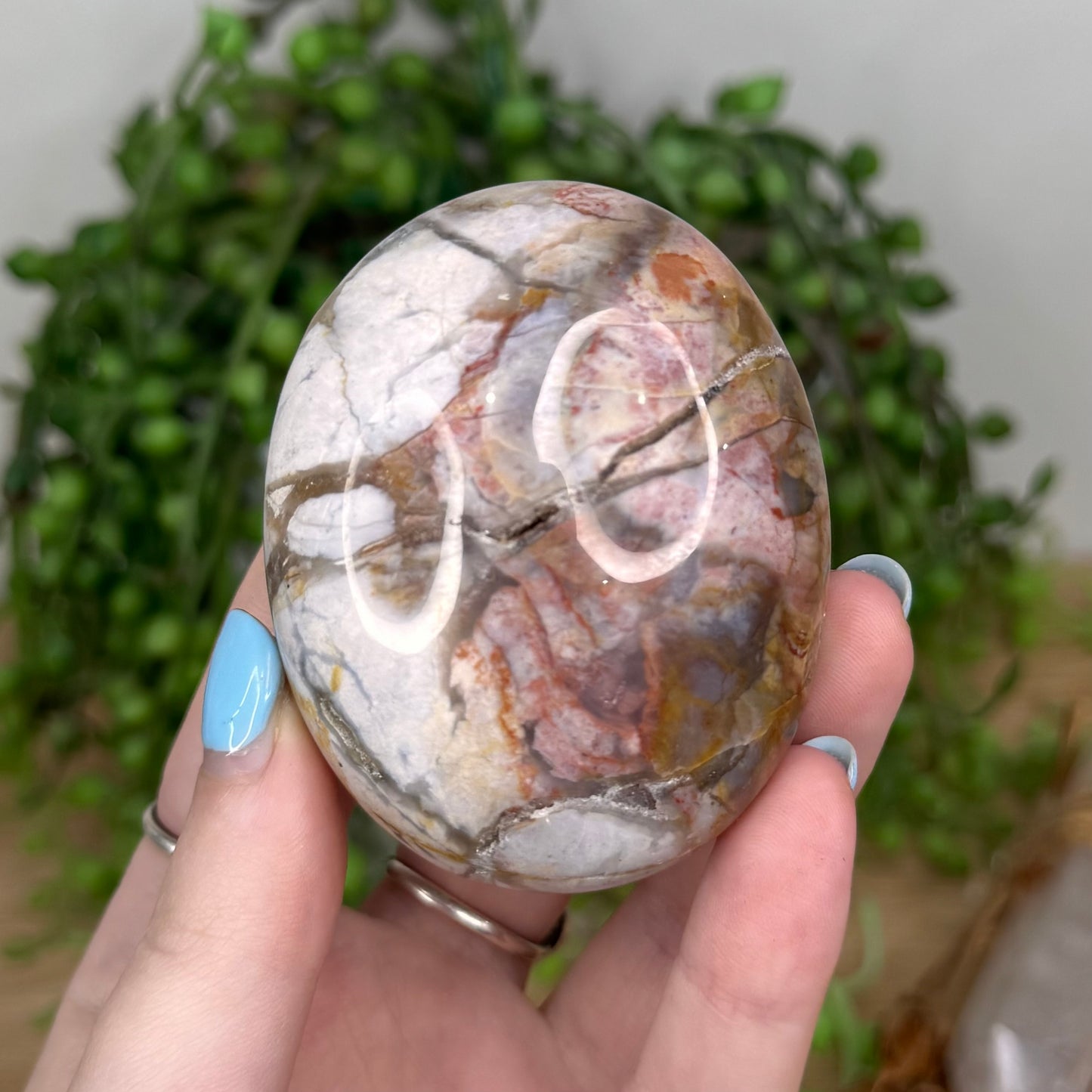 Pink Chalcedony Palm Stone (U325)