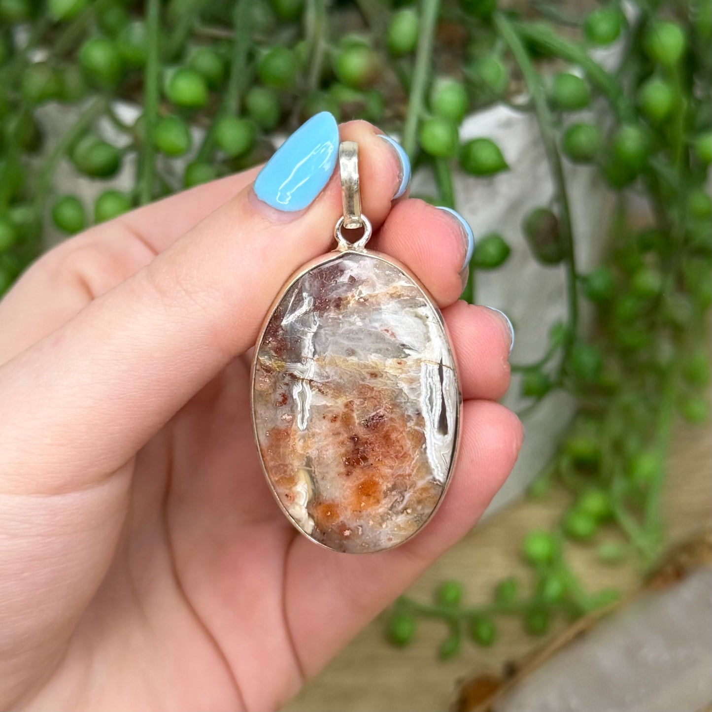 Mexican Crazy Lace Agate Pendant