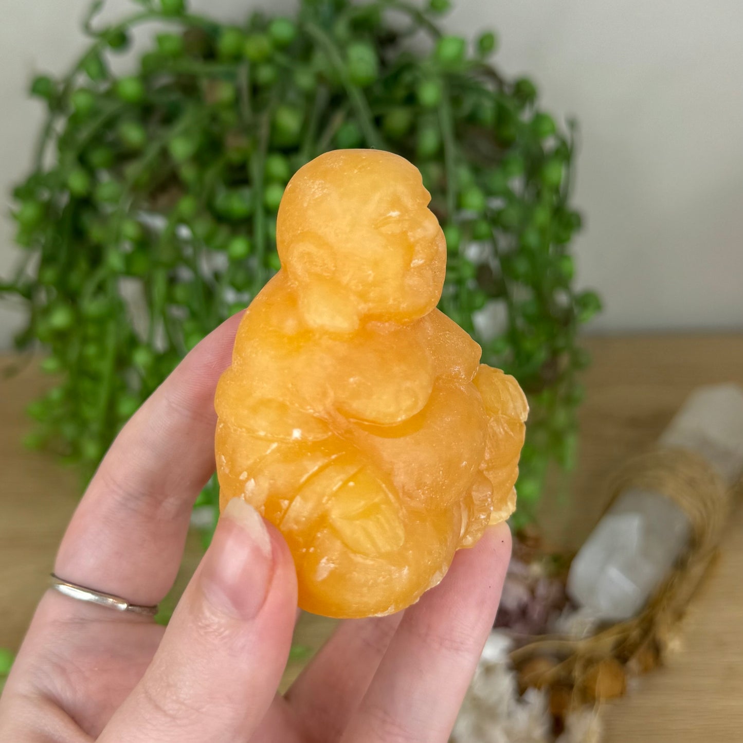 Yellow Calcite Buddha (Q40)