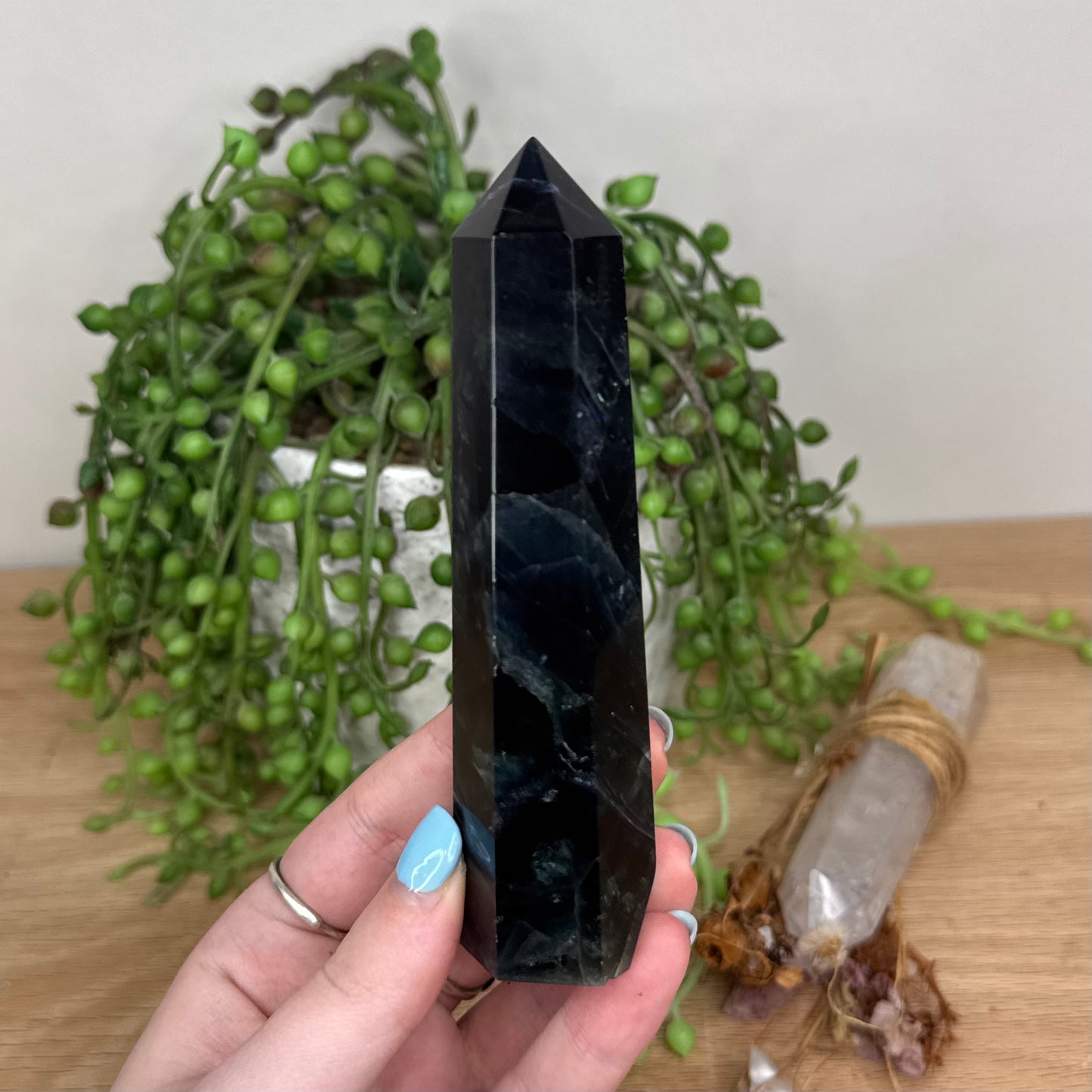 Black Rose Fluorite Point (U804)