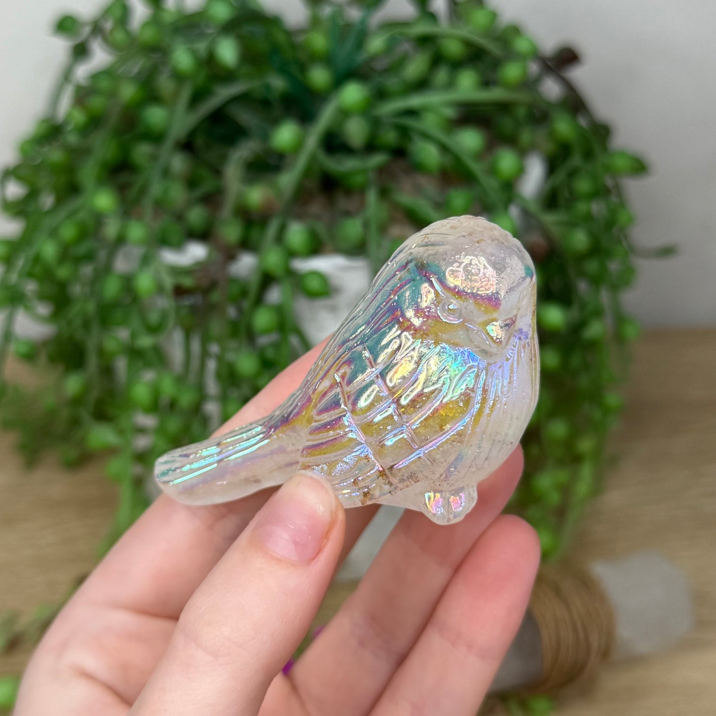 Aura Clear Quartz Bird (490A)