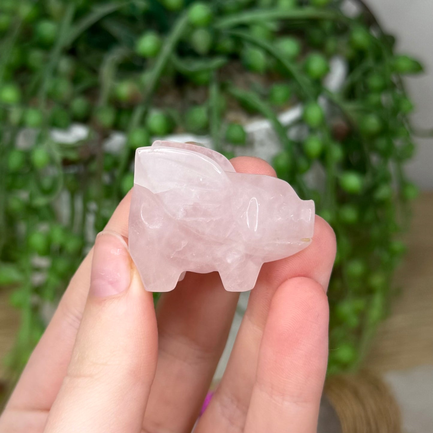 Rose Quartz Flying Pig (613A)