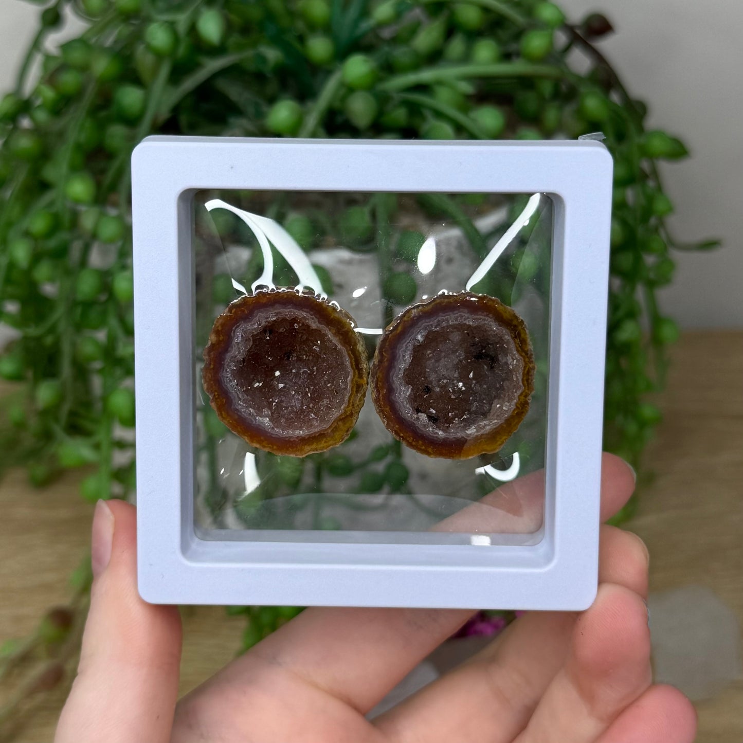 Zhanguo Agate Geode Pair (414A)
