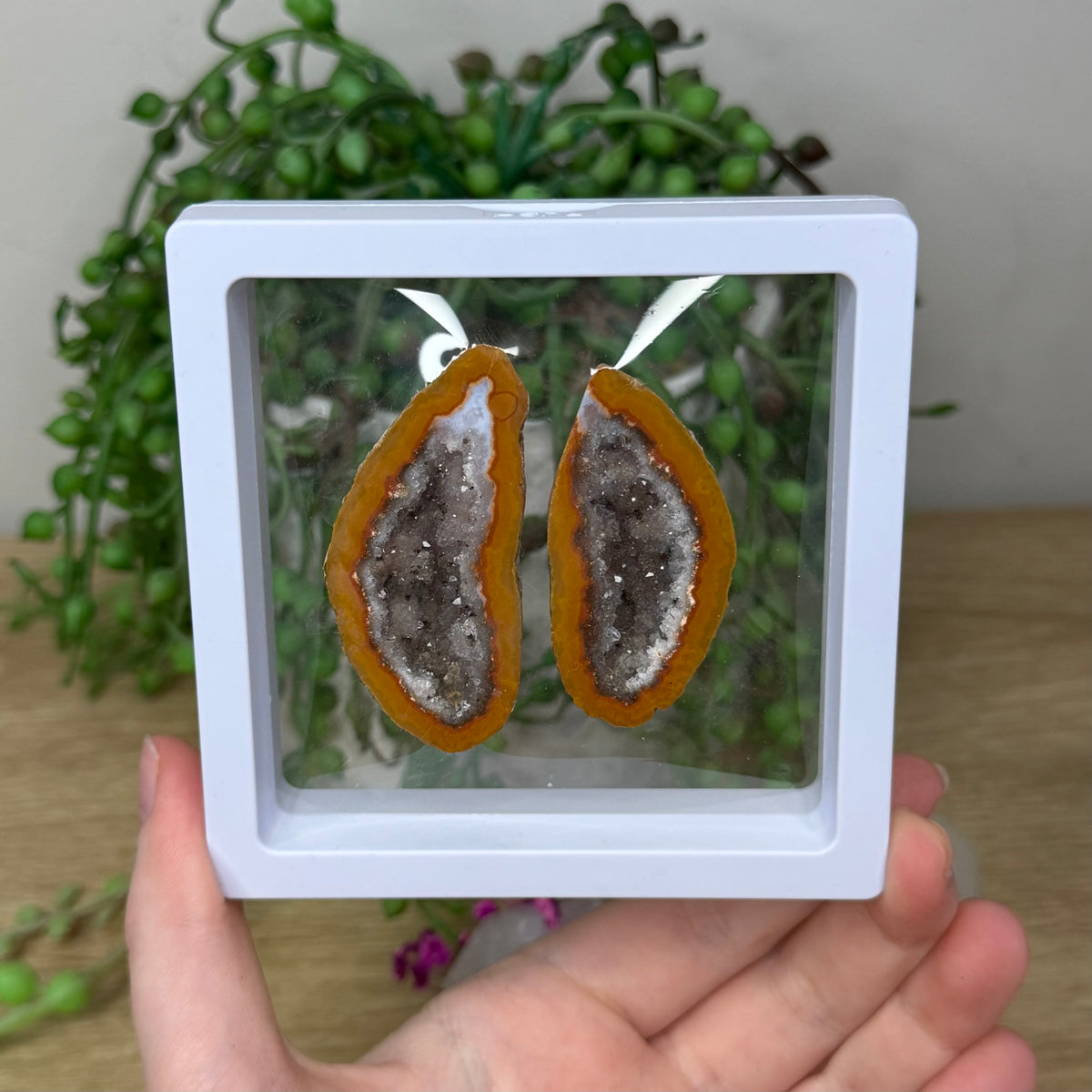 Zhanguo Agate Geode Pair (419A)