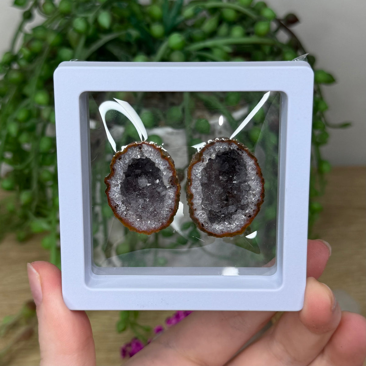 Zhanguo Agate Geode Pair (417A)