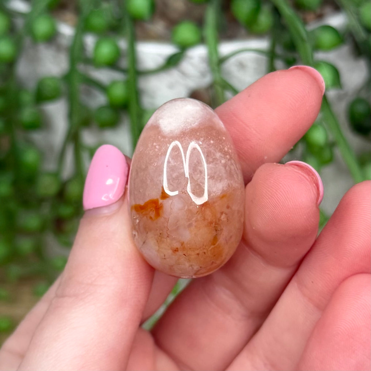 Pink Amethyst / Flower Agate Mini Egg 2