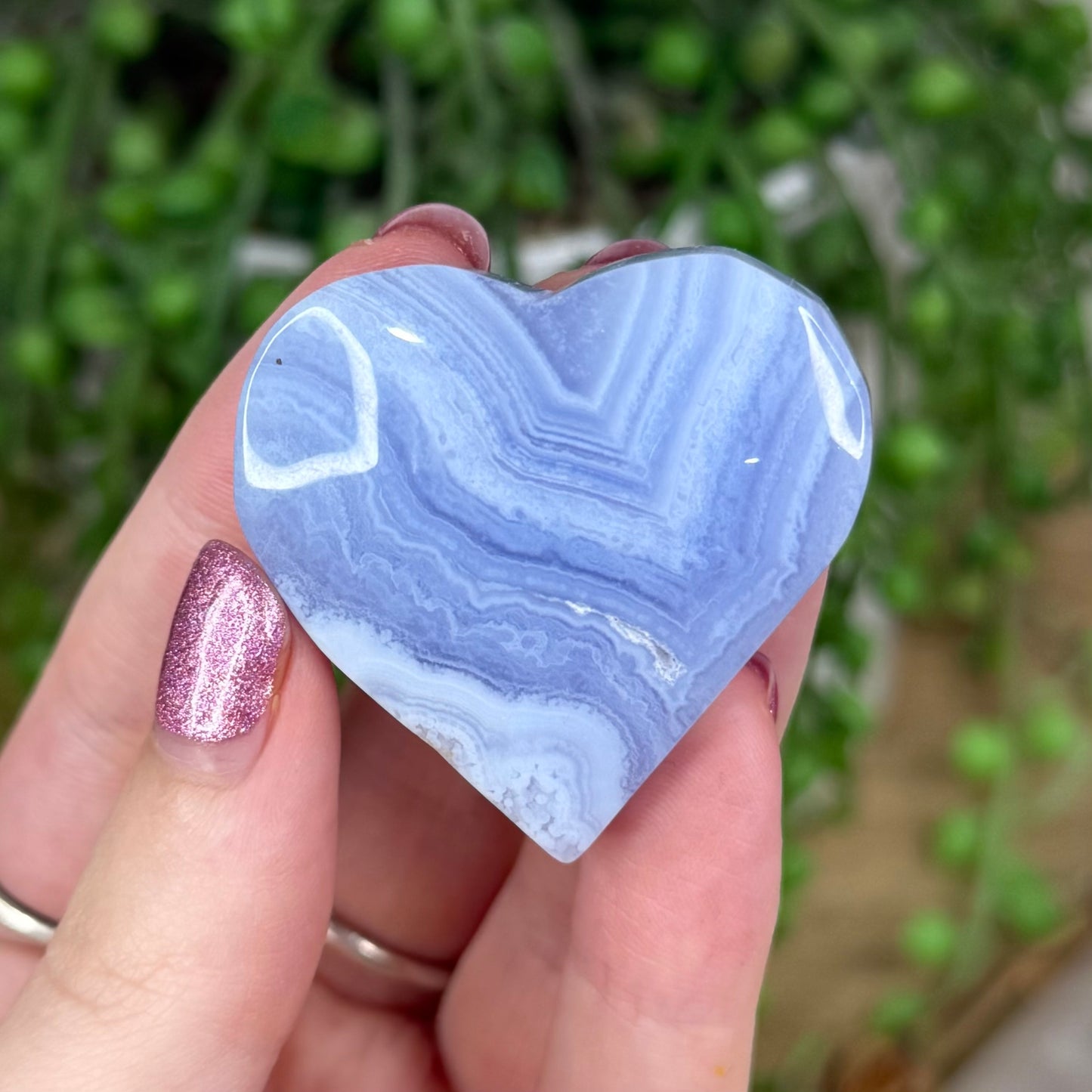Blue Lace Agate Heart (W573)