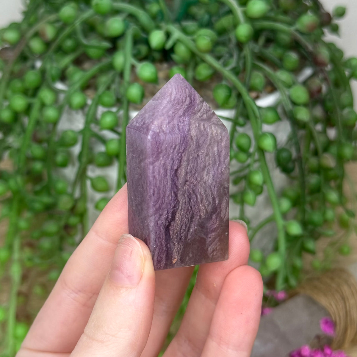 Purple Silk Fluorite Point (963A)