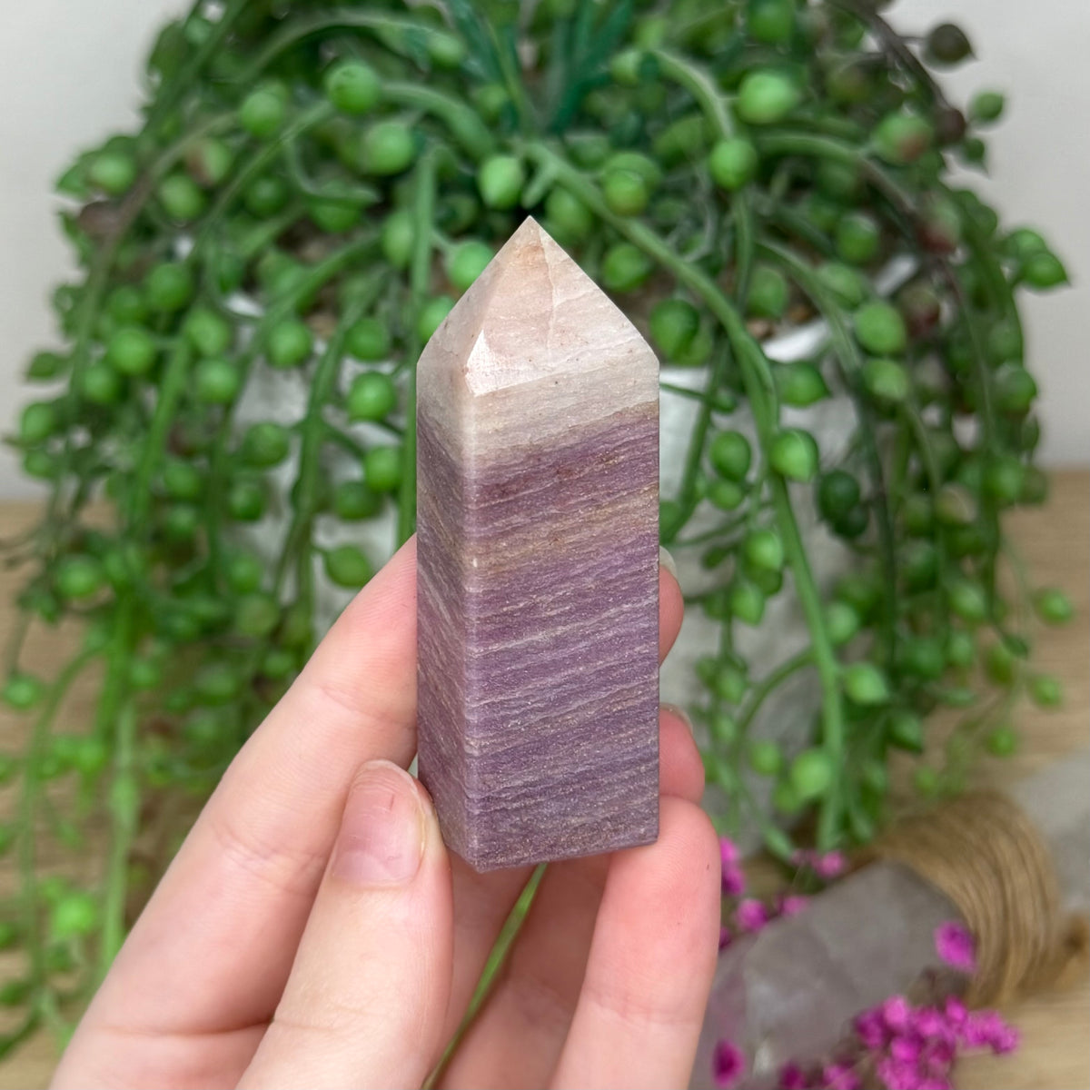 Purple Silk Fluorite Point (966A)