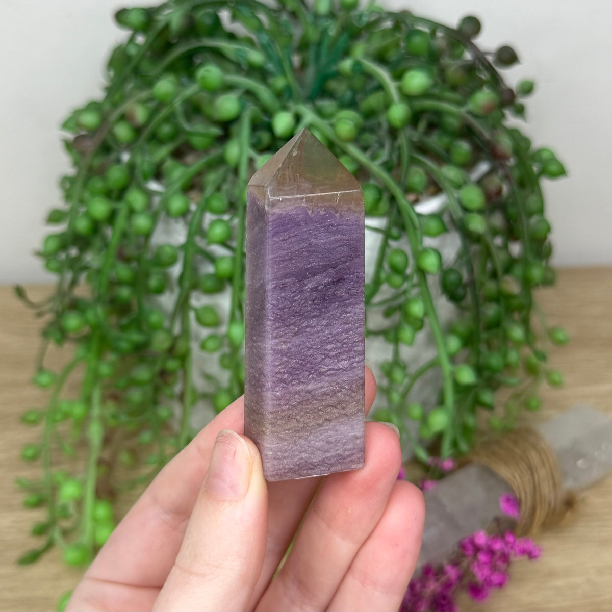 Purple Silk Fluorite Point (964A)