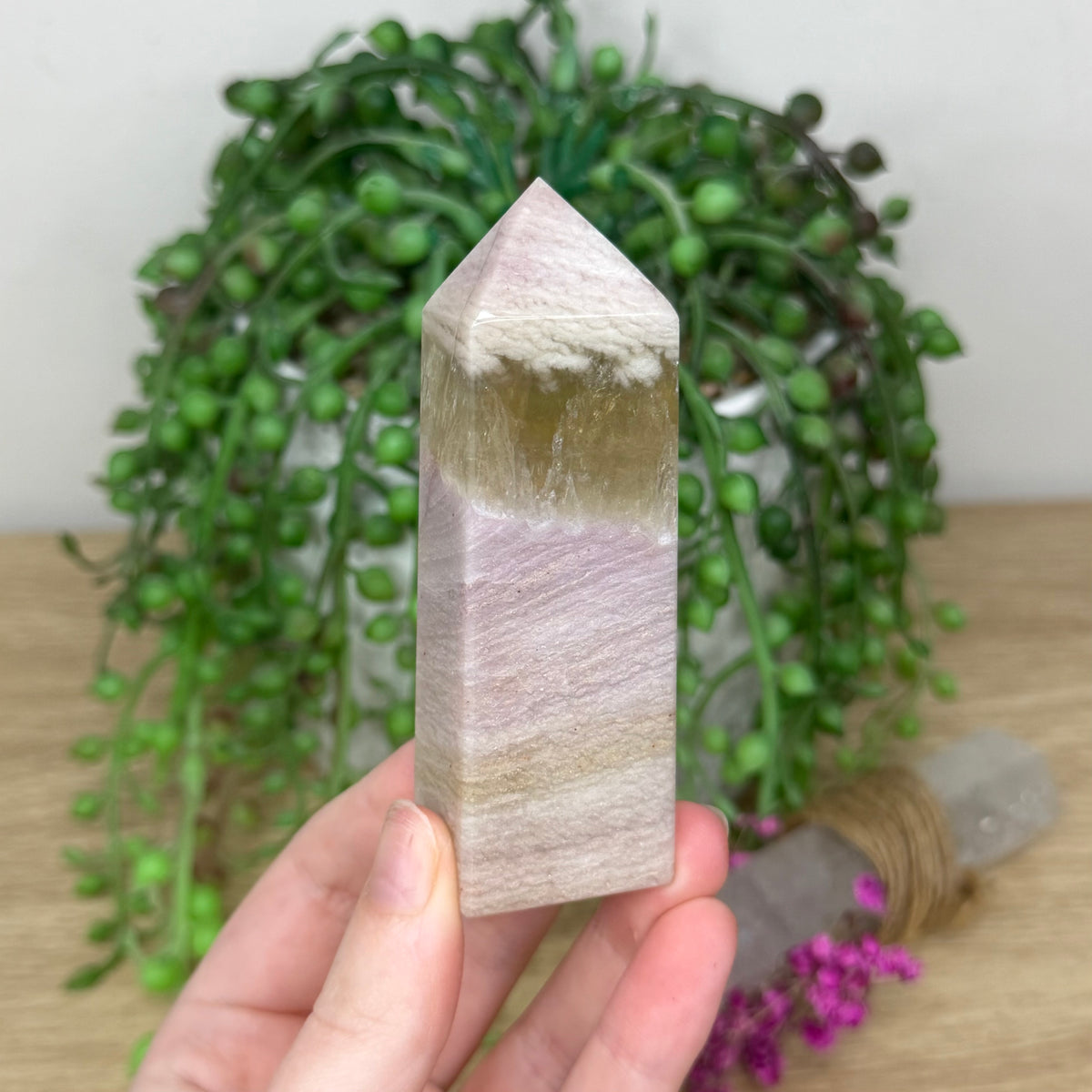 Purple Silk Fluorite Point (971A)