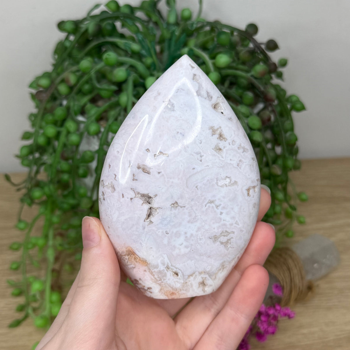 Pink Plume Agate Arch Free Form (821A)