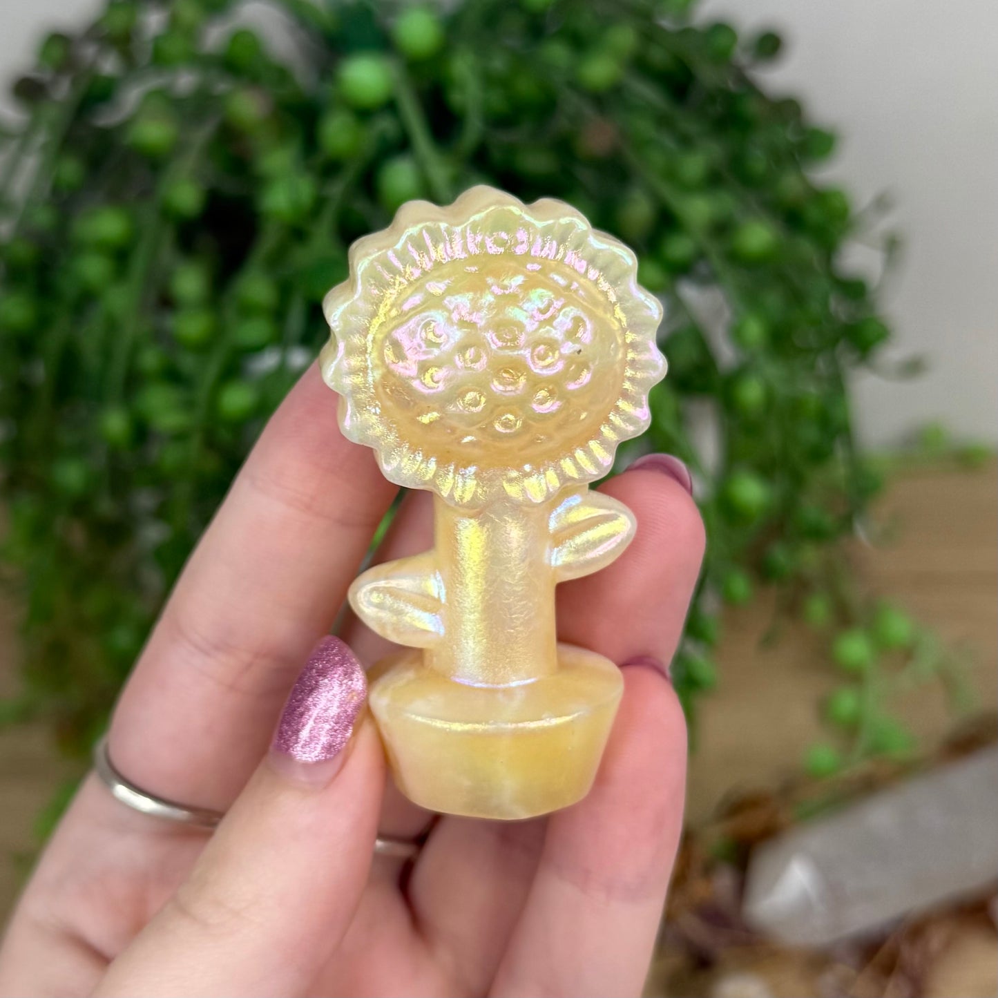 Aura Yellow Calcite Sunflower 3