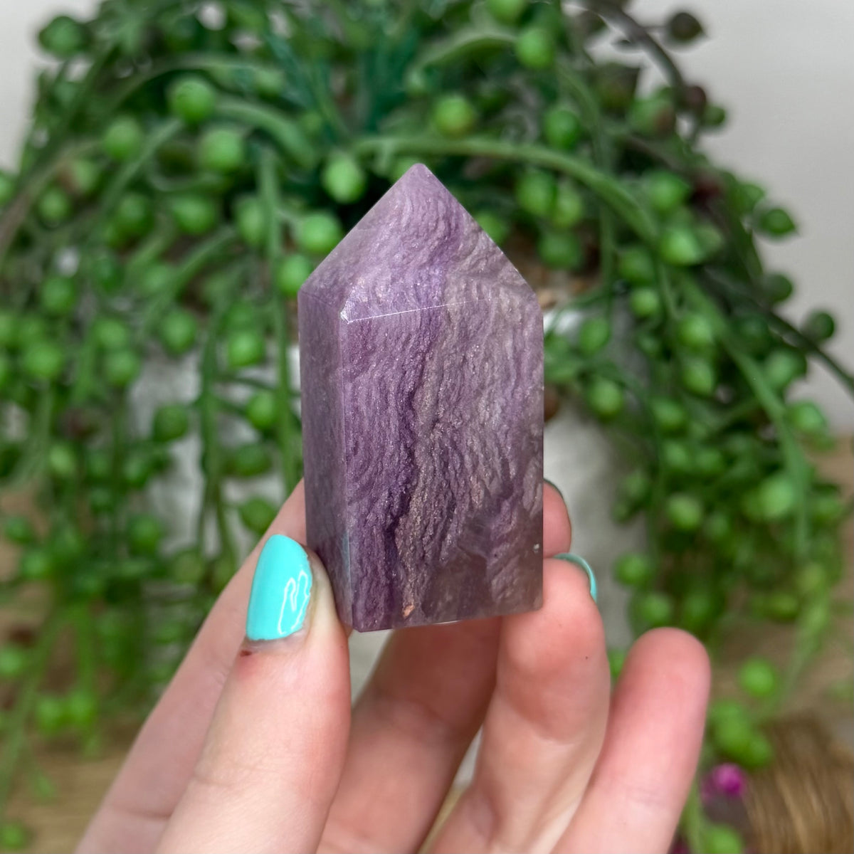 Purple Silk Fluorite Point (963A)