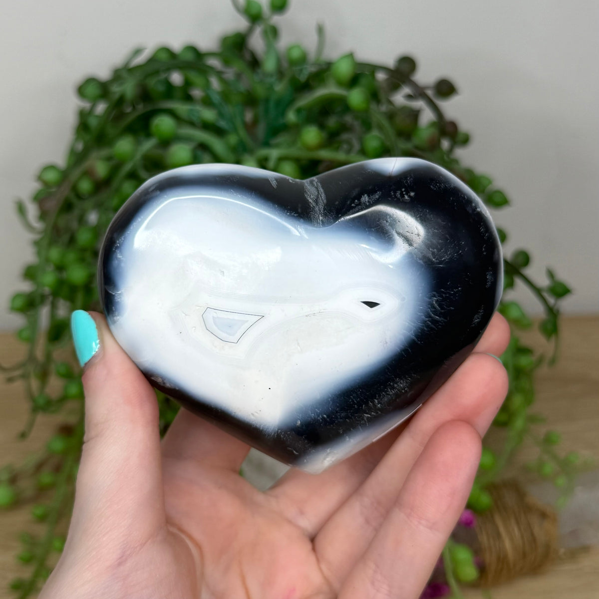 Orca Agate Heart (944A)