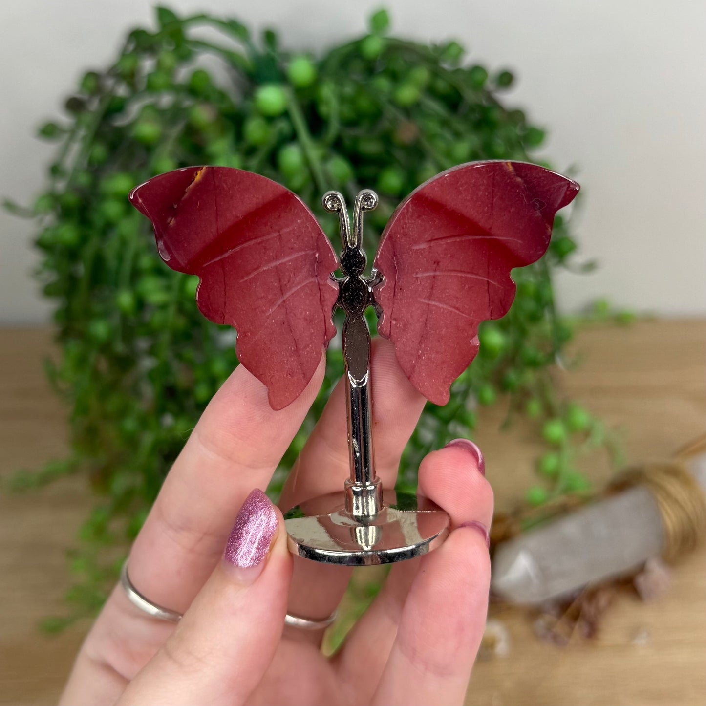 Mookaite Butterfly Wings On Stand (W231)