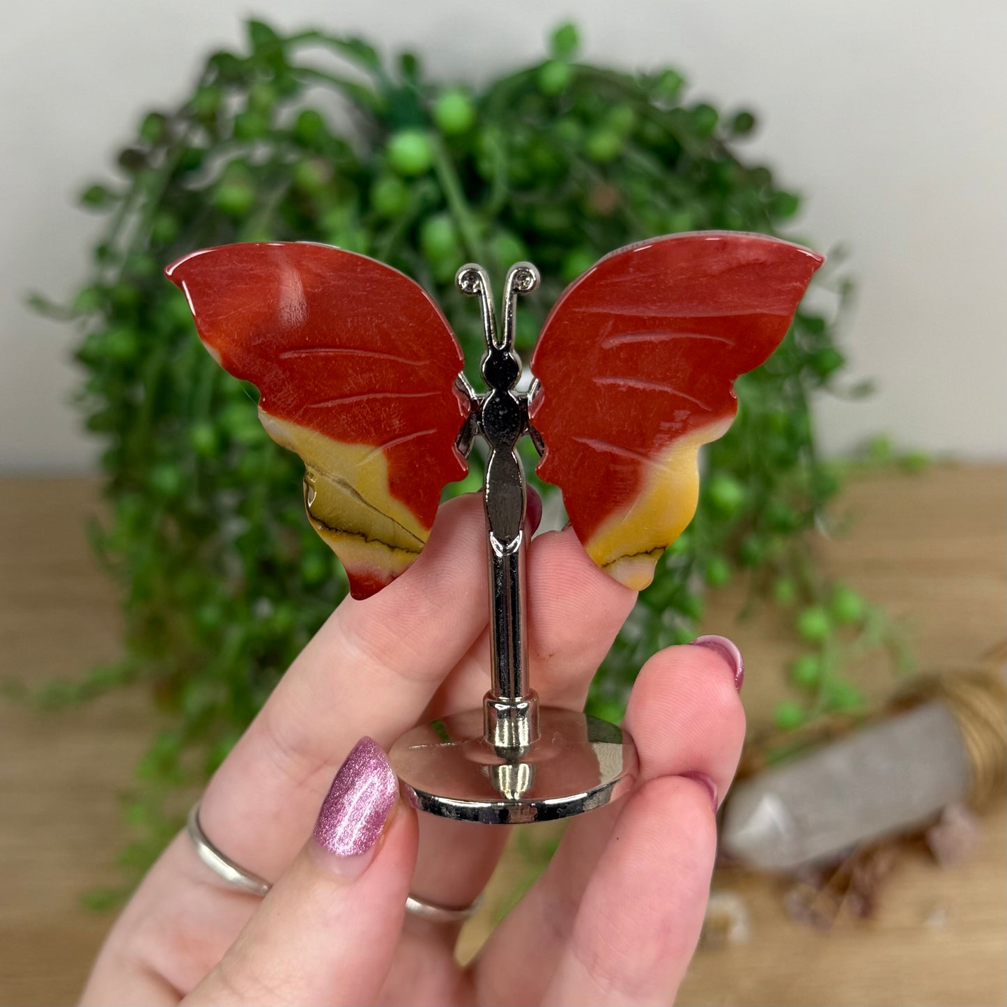 Mookaite Butterfly Wings On Stand (W224)