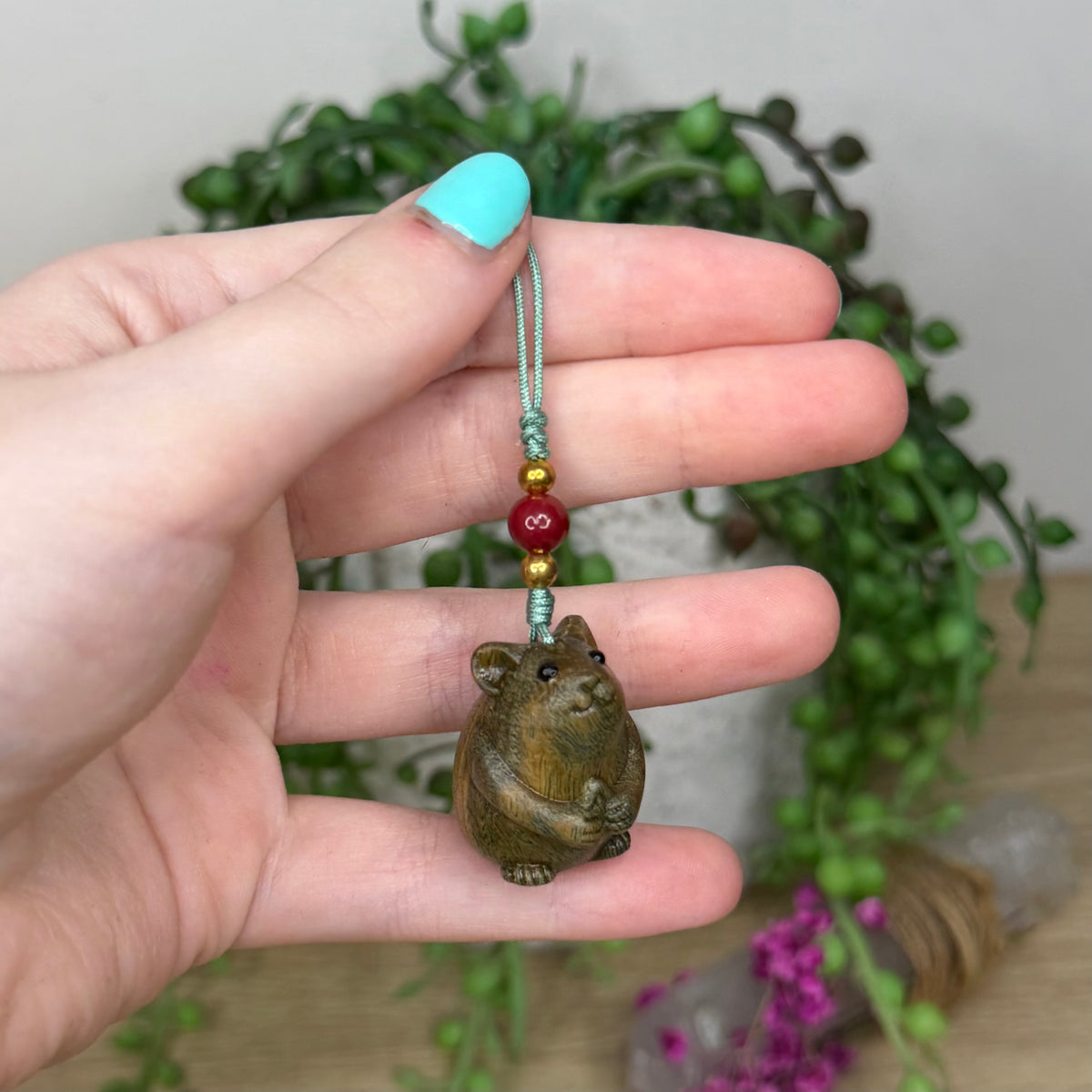 Wooden Mouse Keychain (573A) (572A)
