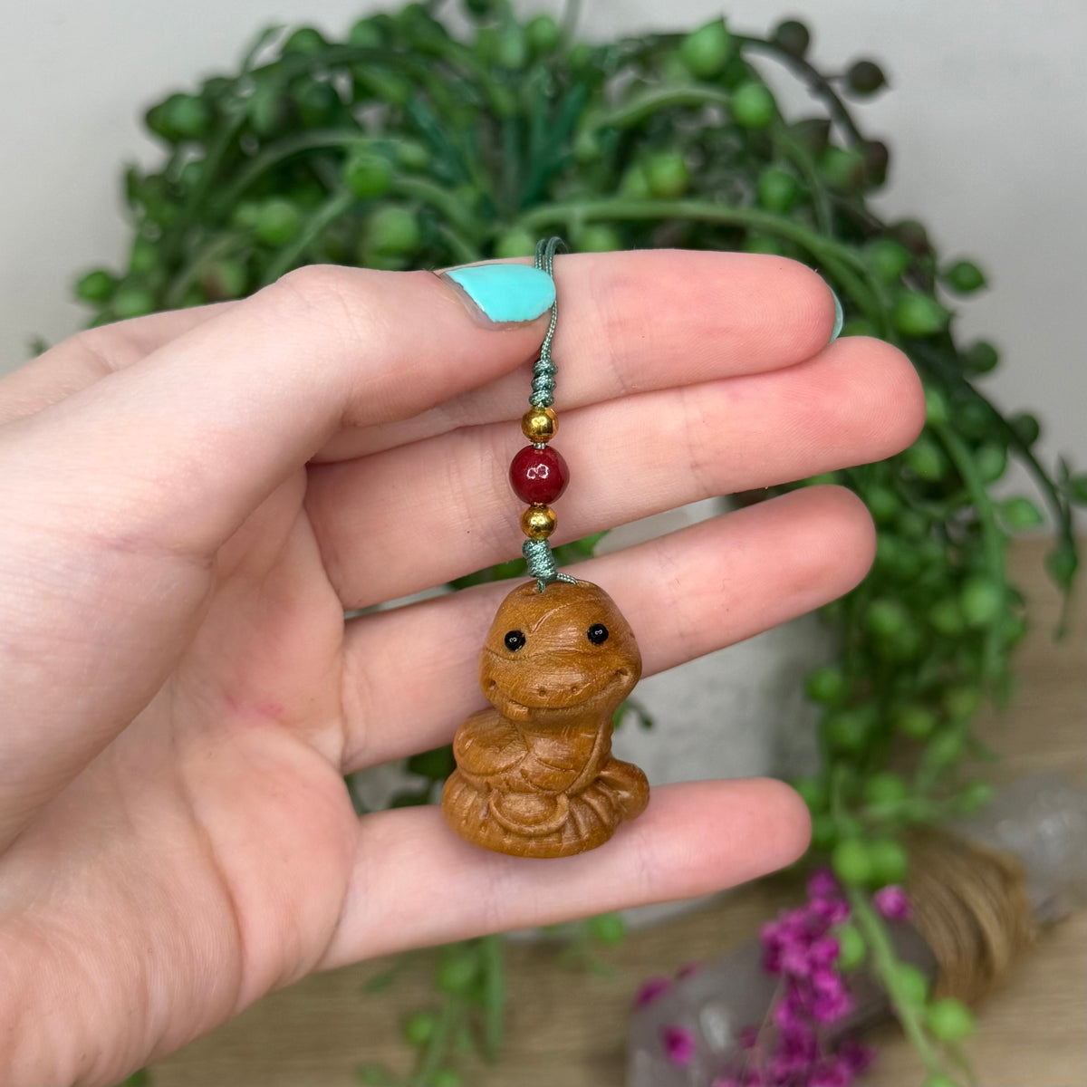 Wooden Snake Keychain (574A)
