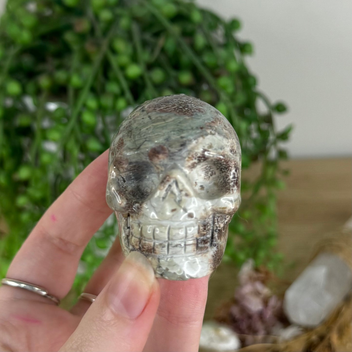 Russian Flower Agate Skull (Q787)