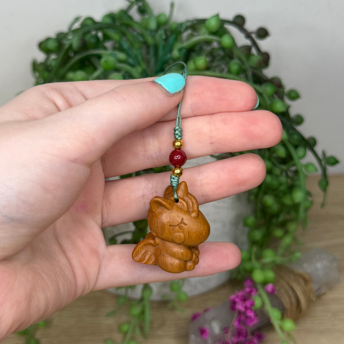 Wooden Unicorn Keychain (577A)