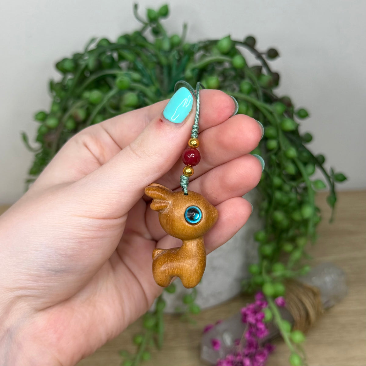Wooden Deer Keychain (589A) (588A)