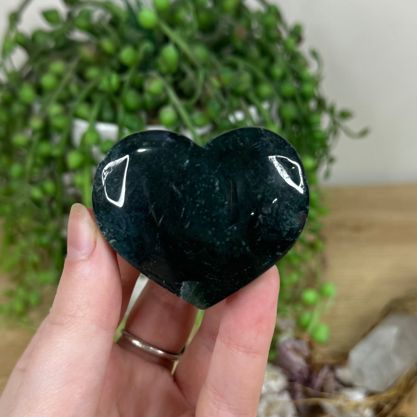 Moss Agate Heart (M832)