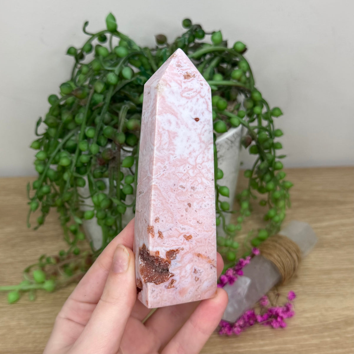Pink Plume Agate Point (215B)