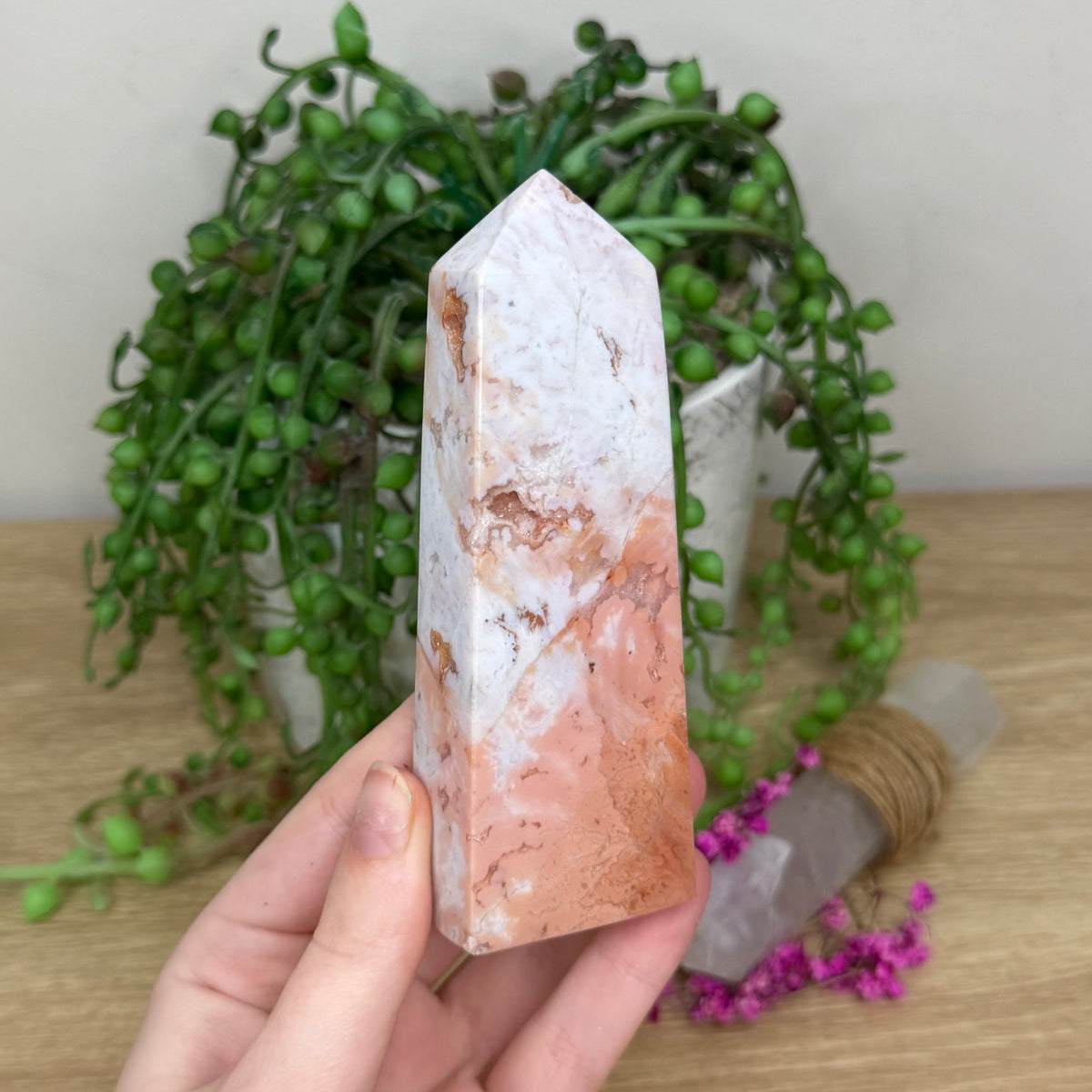 Pink Plume Agate Point (214B)