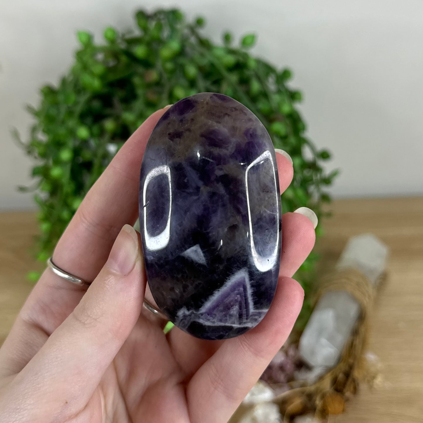 Dream Amethyst Palm Stone (R12)