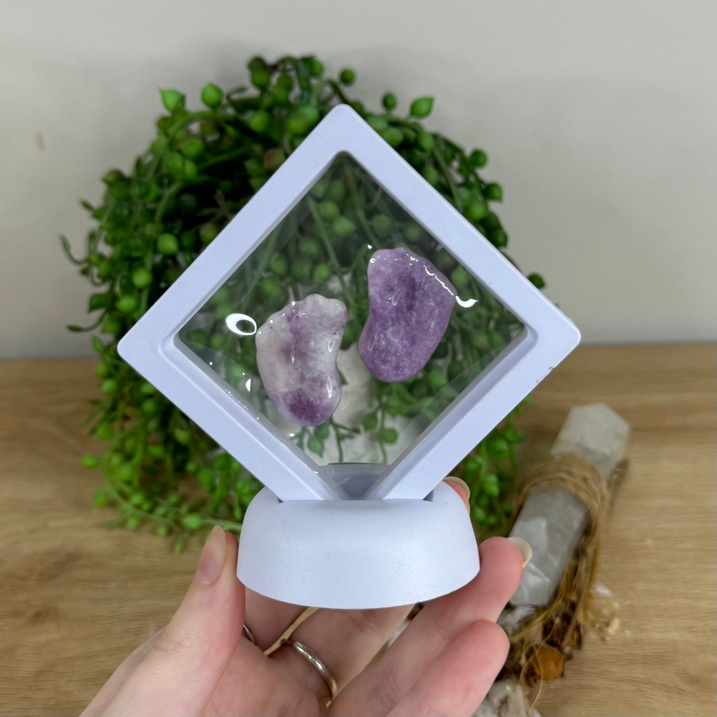 Lepidolite Baby Feet In Case (R76)