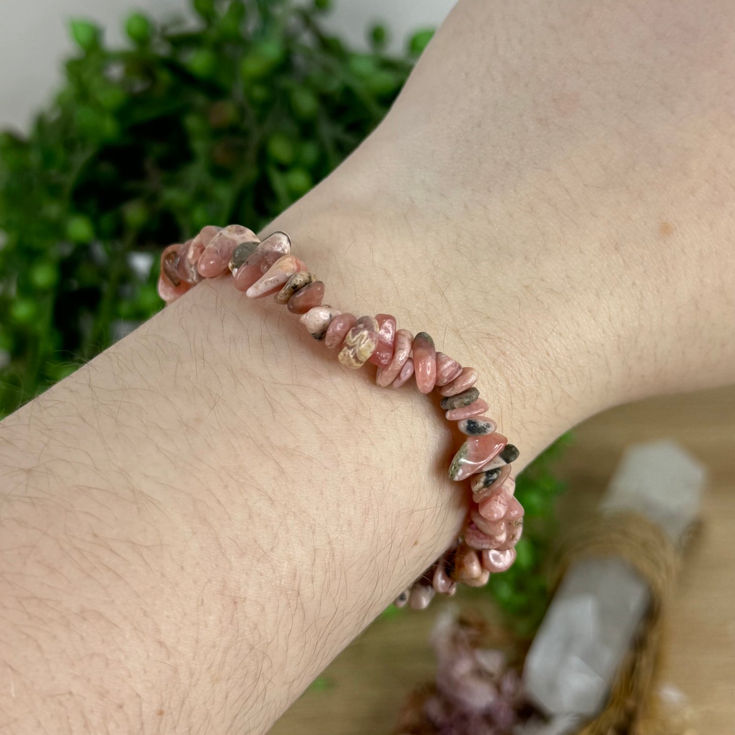 Rhodochrosite Chip Bracelet (Q855) (Q854)