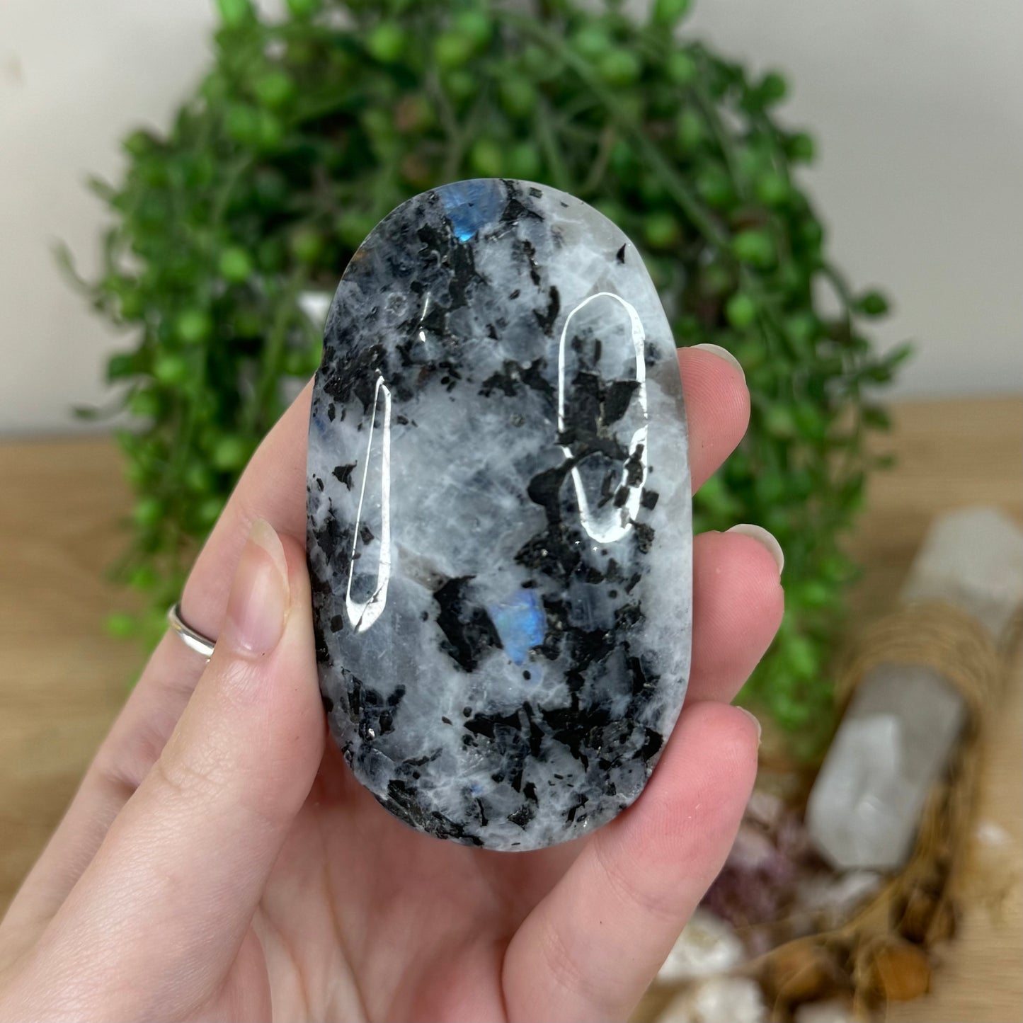 Rainbow Moonstone Palm Stone (R205)