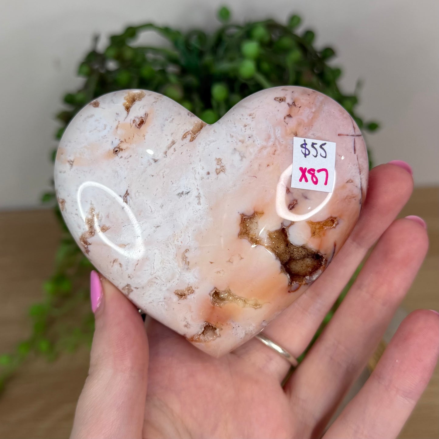 Pink Carnelian Heart (X87)
