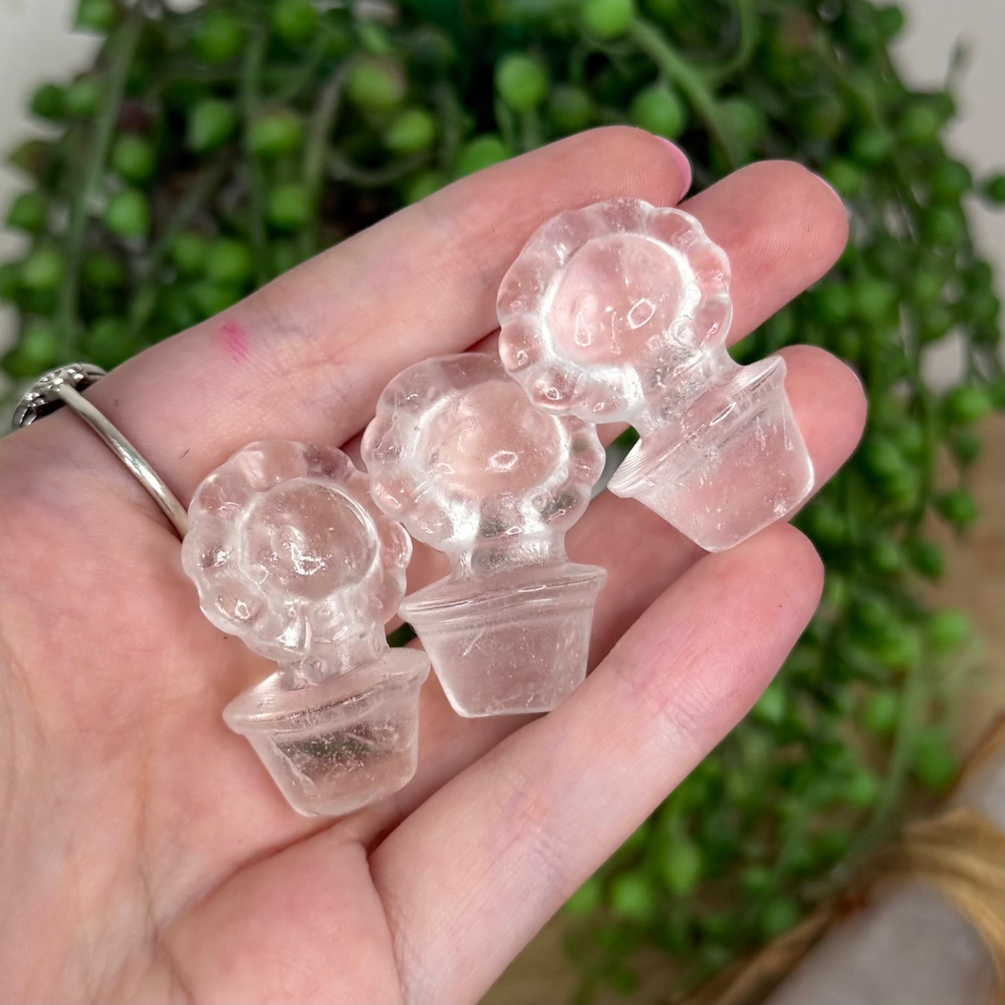 Clear Quartz Small Flower Pot