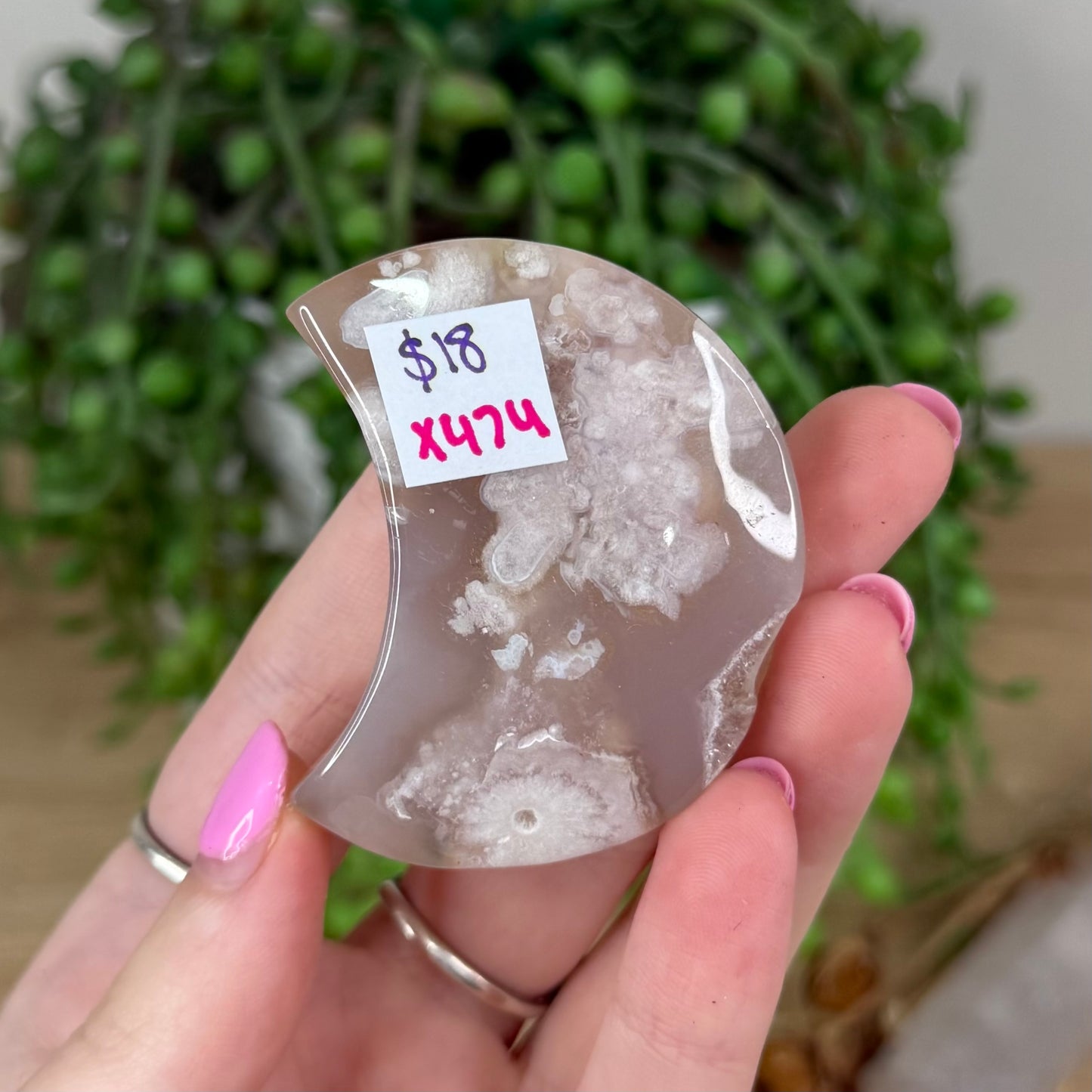 Flower Agate Moon (X474)