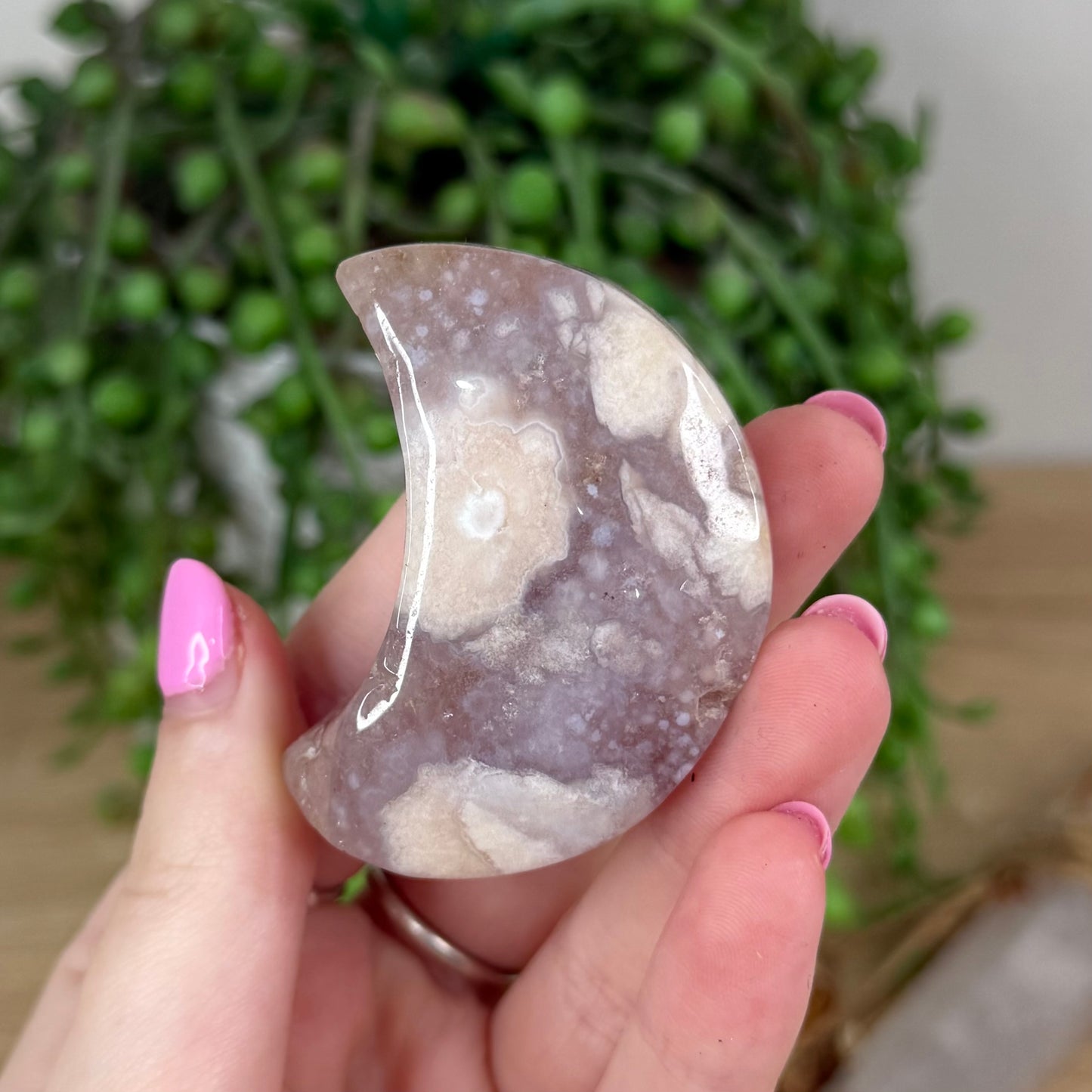 Amethyst / Flower Agate Moon (X485)