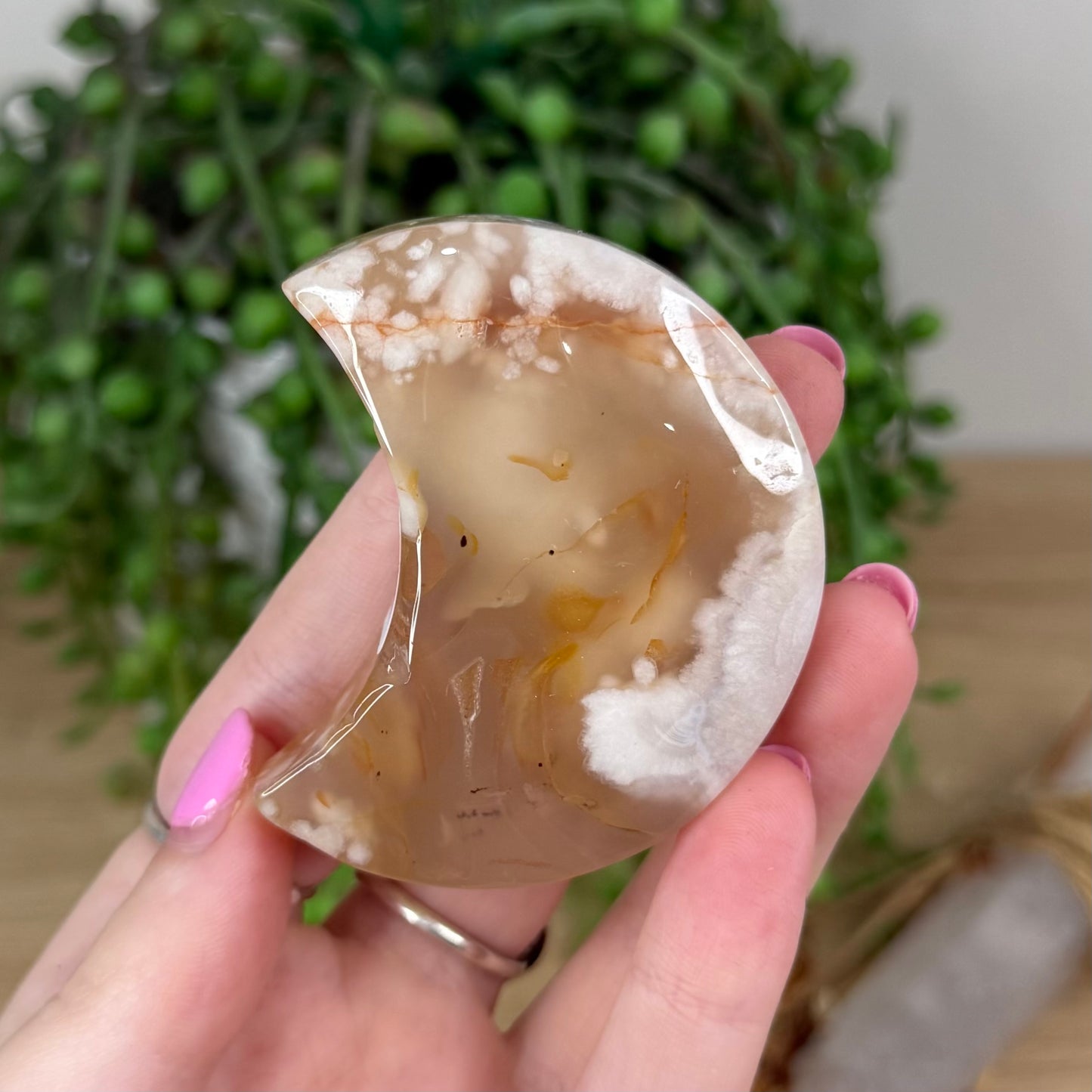 Flower Agate Moon (X487)