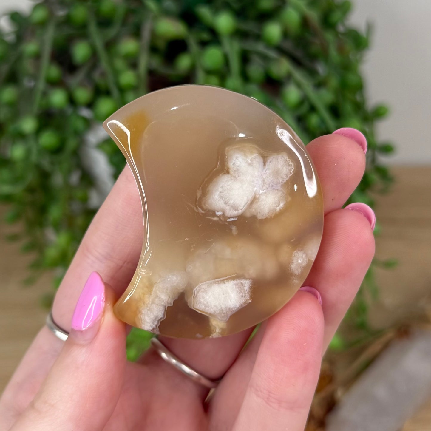 Flower Agate Moon (X478)